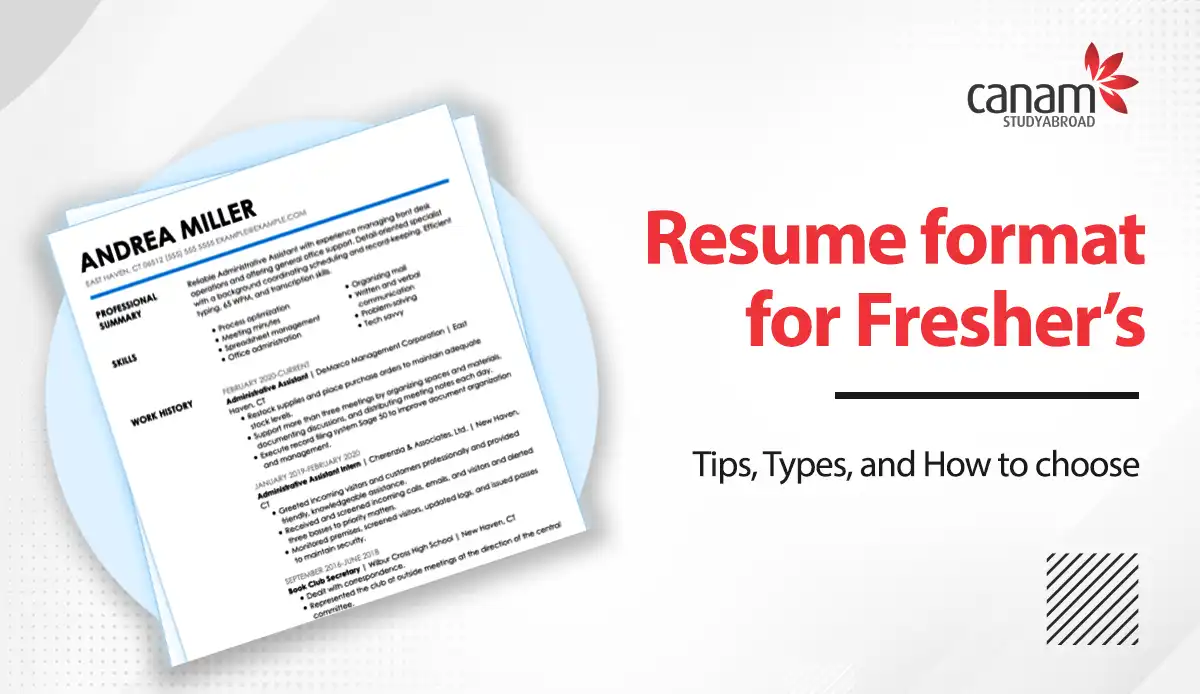Resume format for Freshers: Tips, Types, and How to choose
